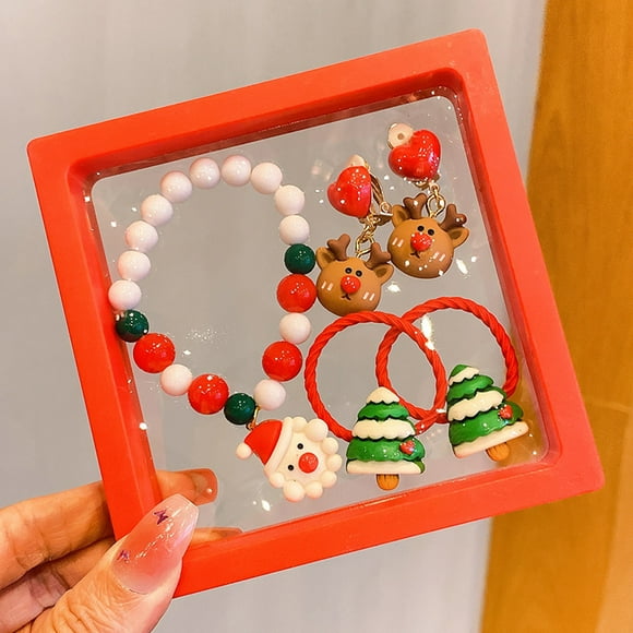 Vaidha Christmas Ornament Sets Holiday Party Rings Ear Clips Jewellery Snowmen