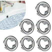 NOGIS 6 Pack Bathroom Basin Sink Round Hole Trim Chrome Overflow Cover Rings Hole Insert in Cap Hollow Ring for Replacement Ceramic Pots for Home,Sink,Bathroom,Kitchen