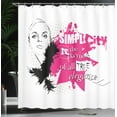 thumbnail image 4 of Ambesonne Fashion Shower Curtain, Inspirational Vogue, 69"Wx84"L, Pale Grey Black Pink, 4 of 5