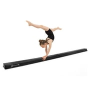 ProsourceFit Gymnastics Balance Beam, 9ft Long Folding Floor Beam, Black