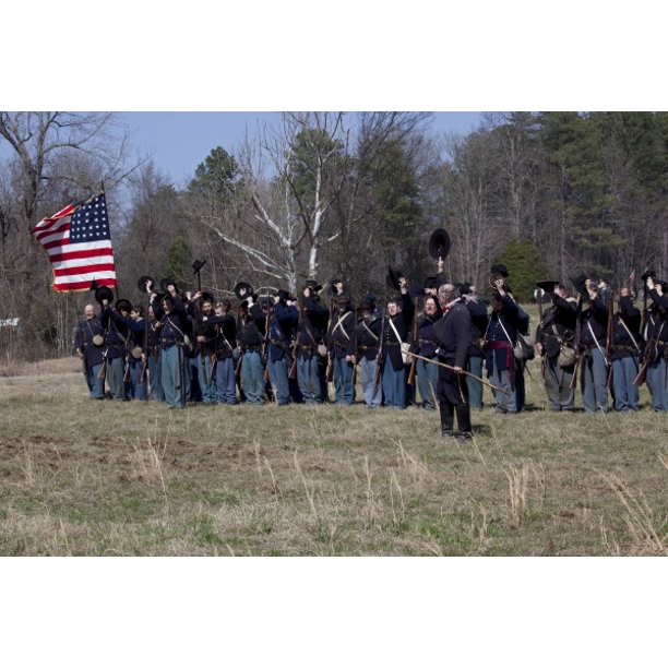 Print Reenactment Of Civil War Siege Of April 1862, Bridgeport