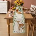 thumbnail image 2 of Botanical Table Runner - 48 Inch Long Spring Leaves Flowers Deers Birds Country Biege Cotton and Linen Blended Dress Scarves Farmhouse Table Runner for Kitchen Dining, Coffee Table, 13" x 48", 2 of 8