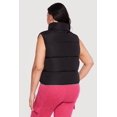 thumbnail image 4 of Women's Plus Size Drawstring Hem Zip Front Puffer Vest, 4 of 4