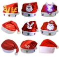 thumbnail image 2 of 2024 Lindo gorro navideño para niños/adultos, gorro de felpa no tejido rojo con luz LED, gorro de Papá Noel para el hogar, la oficina, el bar, la decoración de la fiesta navideña, 2 of 5