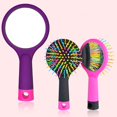 thumbnail image 4 of Bluelans Comb Rainbow Comb Volume Brush Candy Tone Magic Hairbrush with Mirror for Hair Beauty, 4 of 6
