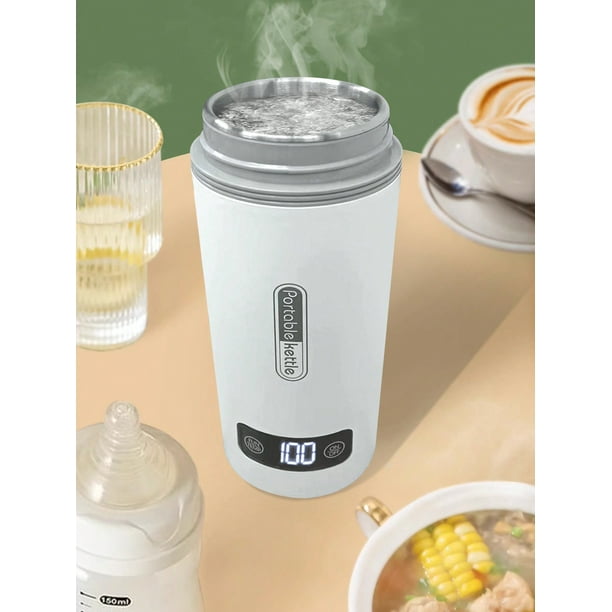 1pc 11.83oz Portable Electric Kettle For Travel Small Electric Thermal Heating Cup Bottle Single Size Personal Tea Maker Quick Boiling Hot Water Mini Walmart en linea