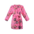 Kids Robes with Hood Plush Soft Fleece Hooded Bathrobes Robe,Pink,L