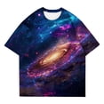 thumbnail image 2 of SXCXLSA Women's Celestial Galaxy Print T-Shirt, Loose Drop Shoulder Short Sleeve Graphic Tee, Starry Night Summer Top, Breathable Lightweight Performance Fashion, Multiple Colors, S-3XL, 2 of 2