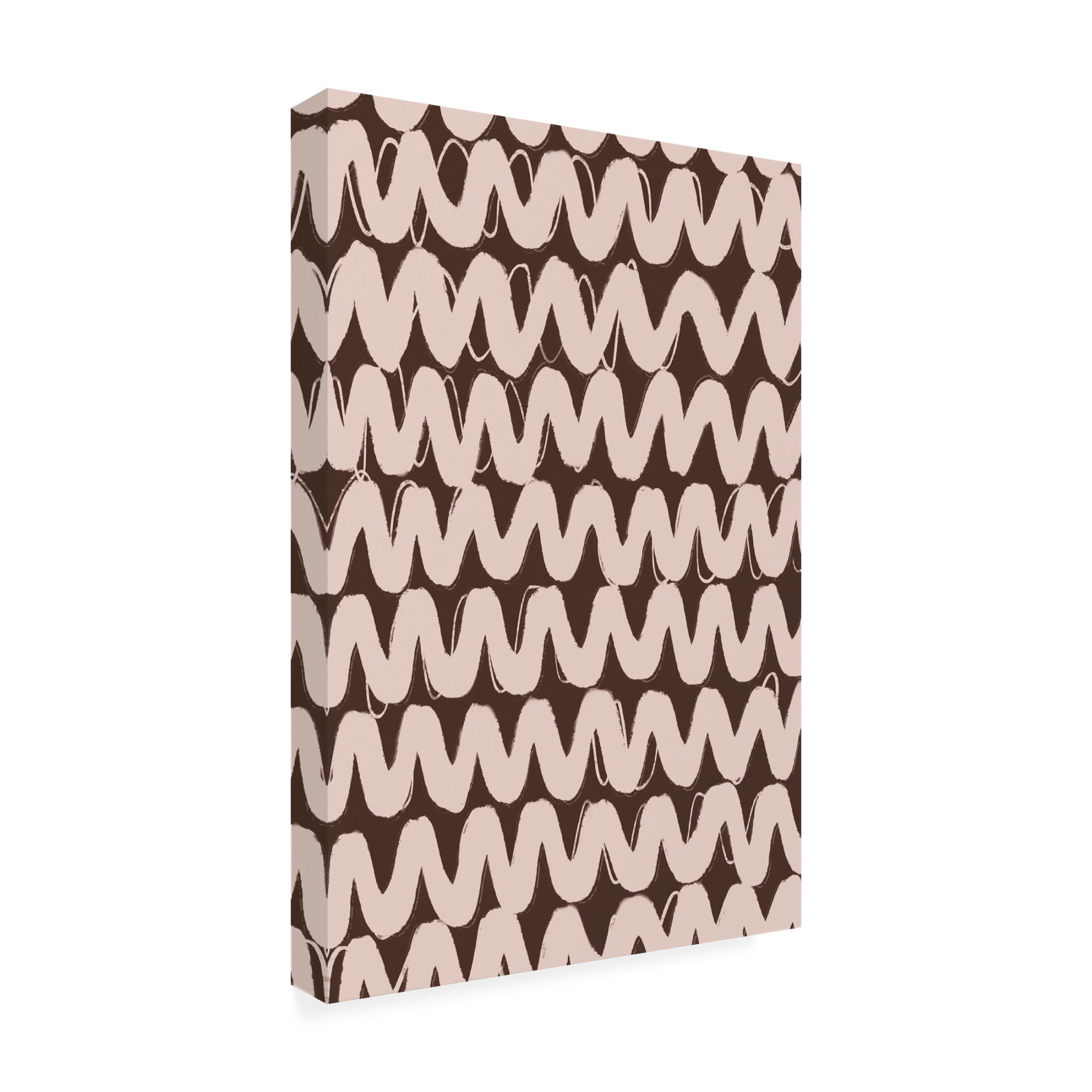 Canvas Wall Art - Treechild 'Big Beige ZigZag Pattern' Wall Art for Living Room, Bedroom, or Office D?cor by Trademark Fine Art - 12 x 19 Inches