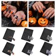 thumbnail image 3 of Leeye Halloween Nail Art Stencils Sheet D, Self-Adhesive Pumpkin Skull Bat Ghost Nail Stencils, Reusable Manicure Template Guides for Airbrush DIY Nail Designs, 3 of 3