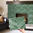 thumbnail image 2 of DEWOO 10 Sheets Thicker Herringbone Peel and Stick Backsplash, 11.5”×9” Stick on Wall Tiles, Self Adhesive Tile Sticker for Kitchen Backsplash and Bathroom, Light Green, 2 of 15