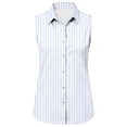 thumbnail image 6 of Fewfanhot Women's Blouses Sleeveless Button Down Casual Blouse V Neck Tank Tops for Business, Classic Collared Basic Tops, 6 of 6
