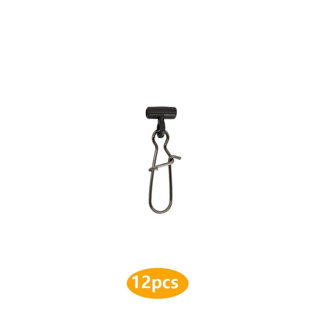 Greeniant Paquete de 12 sedal de pesca, diapositivas, pinzas, conector con broches de presión, accesorio giratorio, pez de agua dulce, negro Type3 NO3 Greeniant OD022450-03