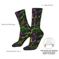 thumbnail image 4 of Logiee Neon Mardi Gras Print Adult Socks for Men & Women,Calf Socks, Ankle Socks,Boots Socks,Breathable Casual Sock,Unisex Crew Socks, 4 of 6