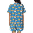 thumbnail image 4 of Womens Pajama Sets With Pocket, Corgi Dog Face Lounge Sets Short Sleeve Sleepwear PJ Sets for Women, 4 of 6