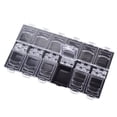 thumbnail image 1 of Caja de joyería de 12 compartimentos, puntas vacías para decoración de uñas, caja de almacenamiento de joyería, caja de soporte, contenedor de herramientas para pendientes, color negro, 1 of 5