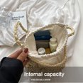 thumbnail image 3 of Straw Bucket Bag for Women, Summer Woven Beach Bag Drawstring Hobo Bucket Purses Handbag for Vacation, 3 of 7