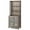 Grey, variant on Costway Tall Freestanding Bar Cabinet Kitchen Buffet w/ Glass Holder & Adjustable Shelf Black
