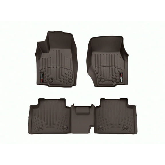 WeatherTech Custom Fit FloorLiners compatible with 2022-2024 Jeep Grand Cherokee L - 1st & 2nd Row, Cocoa