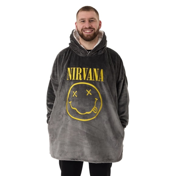 Nirvana Mens Logo Blanket Hoodie