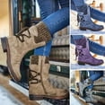 thumbnail image 2 of Women's Winter Warm Back Lace Up Snow Boots with Thick Heel Vintage Style Design, 2 of 6