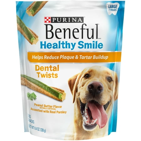 Purina Beneful sourire sain Dog Treats dentaire Adulte Grand torsions 8,4 onces. Poche