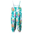 thumbnail image 4 of YDFCWXW Girls Casual Sleeveless Jumpsuits Spaghetti Strap Summer Loose Romper Long Pants with Pockets for 1-10 Years (Green, 5-6Years), 4 of 6