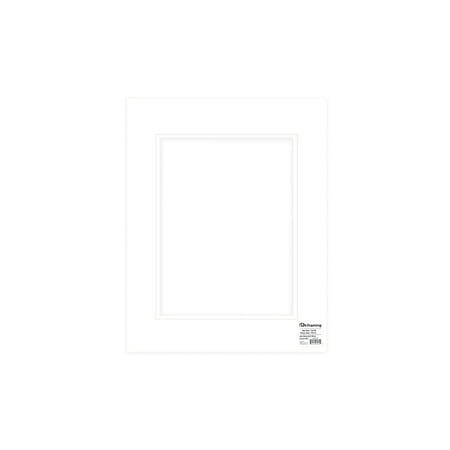 PA Framing Mat Double 14"x 18"/10"x 13" White Core Soft White/Soft White