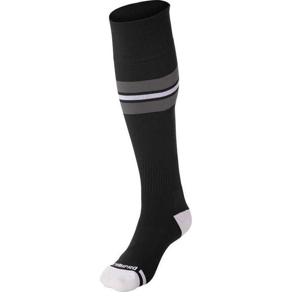 Champro AS3 Striped Baseball Knee High Socks - Black Gray White