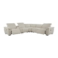 thumbnail image 3 of Benjara Ayna Power Motion Sectional Sofa- Beige Boucle Upholstery- Console, 3 of 7