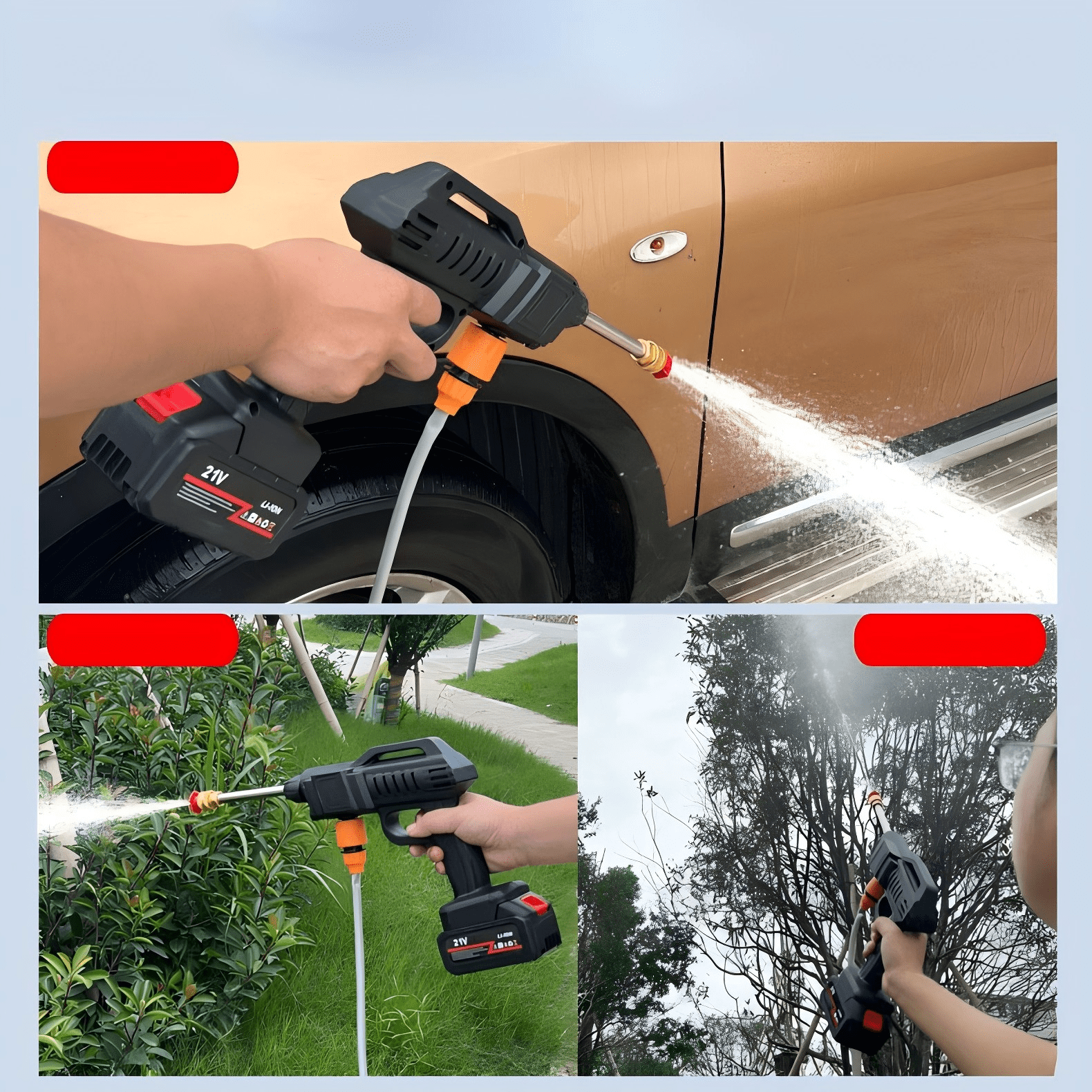 A Set Of High Pressure Cleaning Guns, Portable High Pressure Electric Car Cleaning Machine, With Quick Connect Nozzle And Hose Connector, Can Clean Cars, Houses, Gardens And Other Scenes