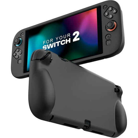 Silicone Protective Case for NS Switch 2 2025 - Soft Grip Cover with Ergonomic Design, Shock-Absorption & Anti-Scratch Compatible with NS Switch 2, Black