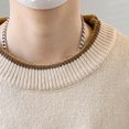 thumbnail image 4 of XUNKUSGA Sweaters for Men Multicolor Stripe Men's Sweaters Pullover Loose Crew Neck Long Sleeve Knitted Sweater Soft Fleece Lined Oversized Sweaters For Men M-4XL Brown, 4 of 8