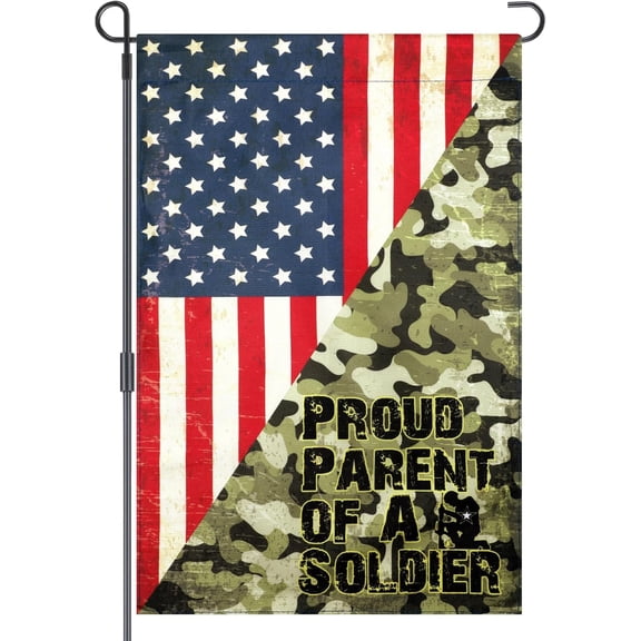 US Army Proud Parent of a Soldier Flag Us Garden Military Flag Patriotic American Stars Stripes Independence Day Yard Decor Veteran Gifts for Outside House Decoration Banner for Army Party