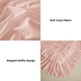 thumbnail image 6 of ANGENIA King Size Comforter Sets Blush, 3 Pieces Soft Fluffy Ruffle Bedding Comforter Sets for King Bed, All Season Farmhouse Shabby Chic Lightweight Bed Set, 6 of 7