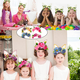 thumbnail image 5 of Diadema de orejas de conejo de Pascua con tiara de flores para mujeres niñas Adepaton CPB-DE-LYY967-4, 5 of 5