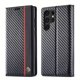 thumbnail image 1 of Premium Leather Wallet Case with Carbon Fiber Pattern for Samsung Galaxy S23 Ultra S22 S21 FE Ultra S20 FE S10 Plus A54 A53 A52 A52s A51, 1 of 5