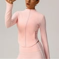 thumbnail image 5 of Women's Zip Up Athletic Jackets Cropped Long Sleeve Workout Tops 2025 Fall Slim Fitted Yoga Gym Shirts Pink XL, 5 of 7