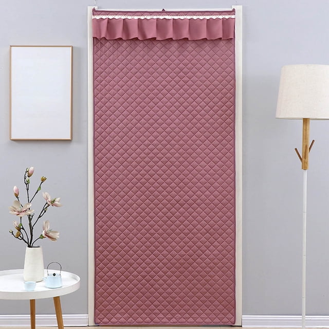 Cortina térmica aislante para puerta. Se ajusta a la puerta, bloquea el frío y conserva el calor en invierno. Tela mejorada rellena de una funda gruesa para puerta, ideal para el invierno.
