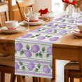 thumbnail image 1 of Table Runners 72 Inches Long Dress Scarves, Purple Hydrangea Flowers Farmhouse Kitchen/Dining Table Decor Table Runner, Coffee Tablerunners, Farmhouse Country Floral Striped 13x72 Inch, 1 of 4