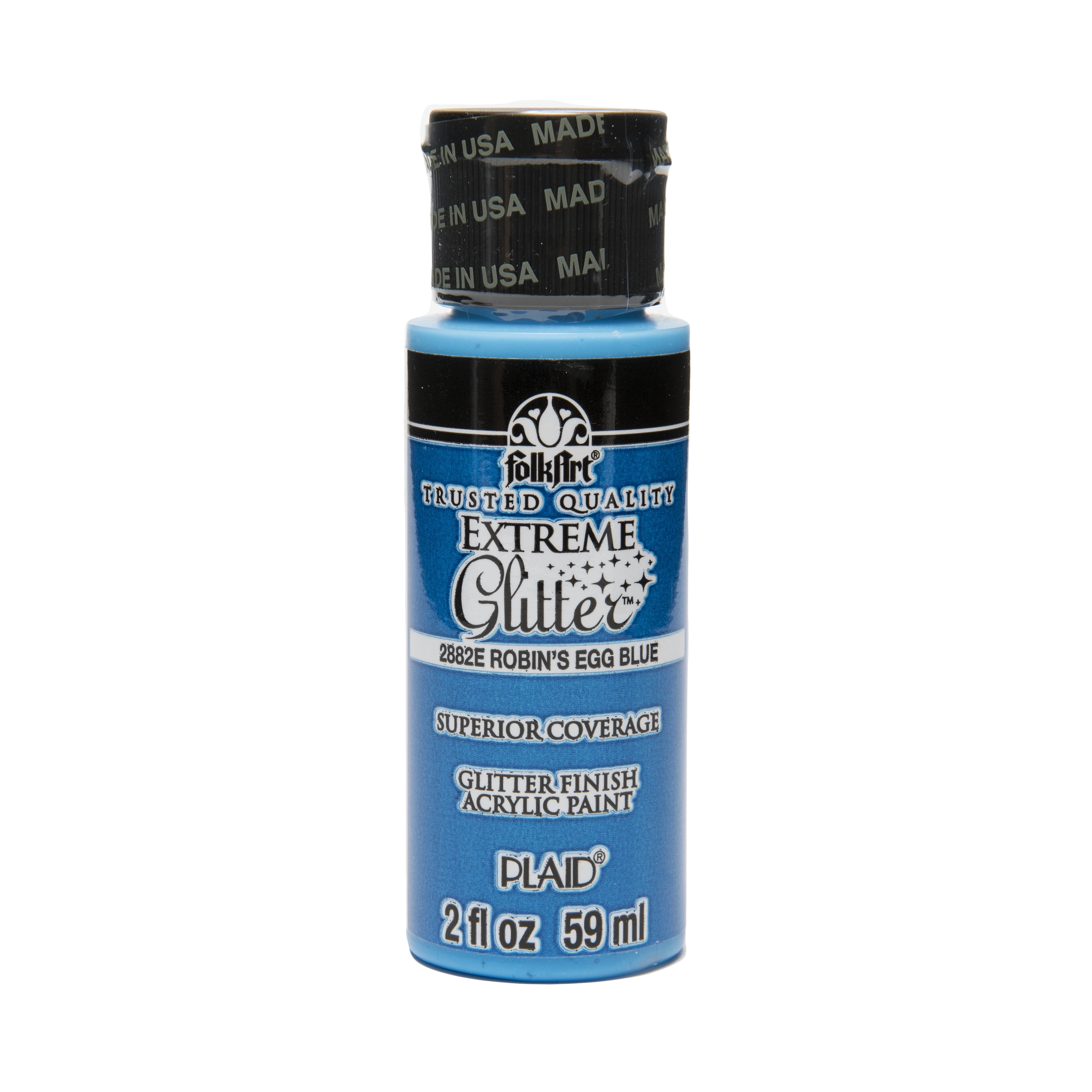 FolkArt Extreme Glitter Robin's Egg Blue Acrylic Paint, 2 Fl. Oz