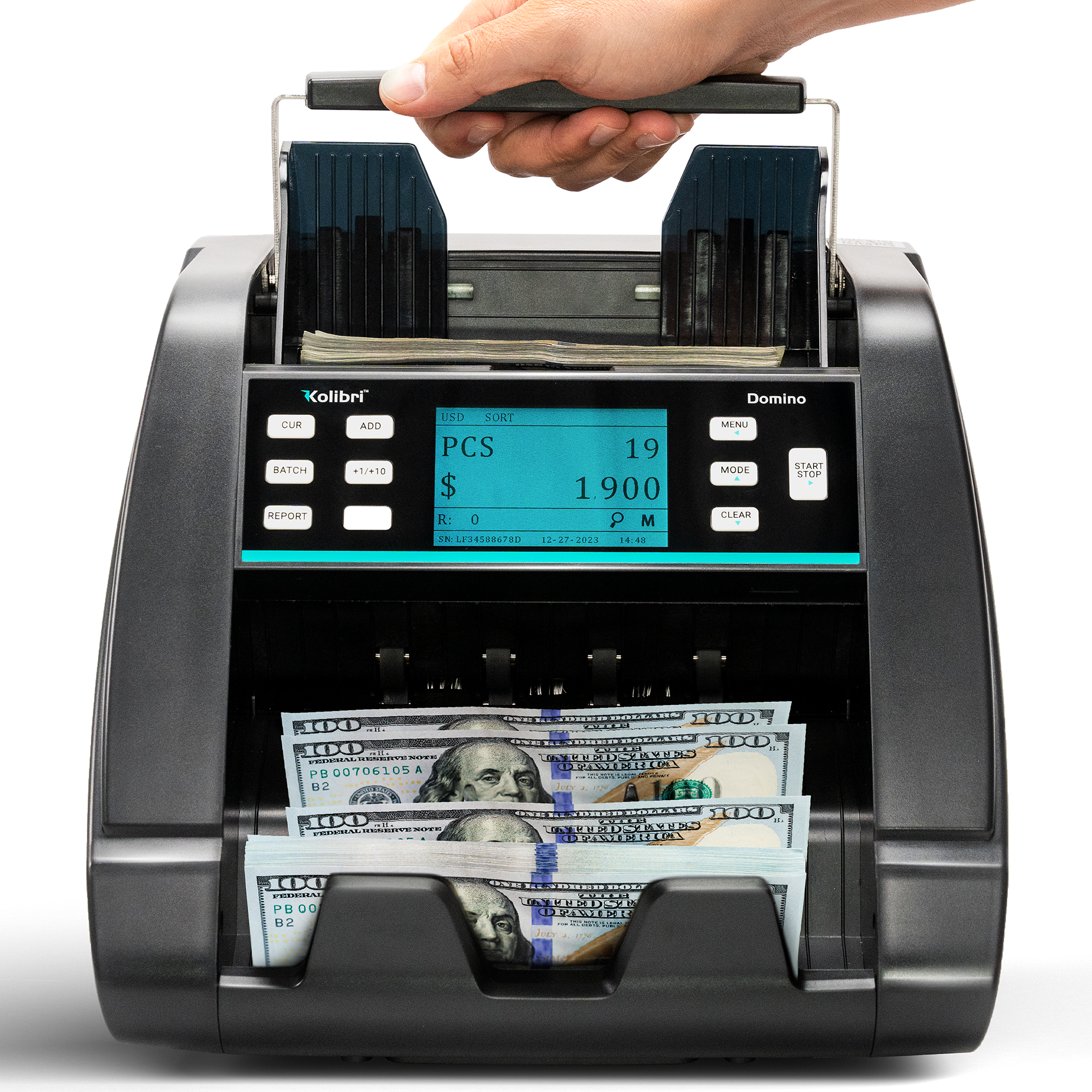 KHIPPUS Pro5500 Money Counter Machine – Mixed Bill Value Denomination Counting