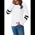 thumbnail image 3 of Camisetas de Larga para Mujer, Camisetas Casuales con Cuello Redondo y Bloques de Color, Ropa de Moda de Otoño, Conjuntos Modernos XL, 3 of 8