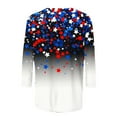 thumbnail image 5 of Meichang Womens 3/4 Sleeve T Shirts Independence Day Tops July 4th Red White and Blue Graphic T Shirts American Flag Shirts Holiday Crew Neck T-Shirts, 5 of 5