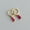 H - Gold with Pink Stone, variant on 925 Sterling Silver Huggie Hoop Earrings with Baguette CZ Charm A4158-C - Silver with Green Stone