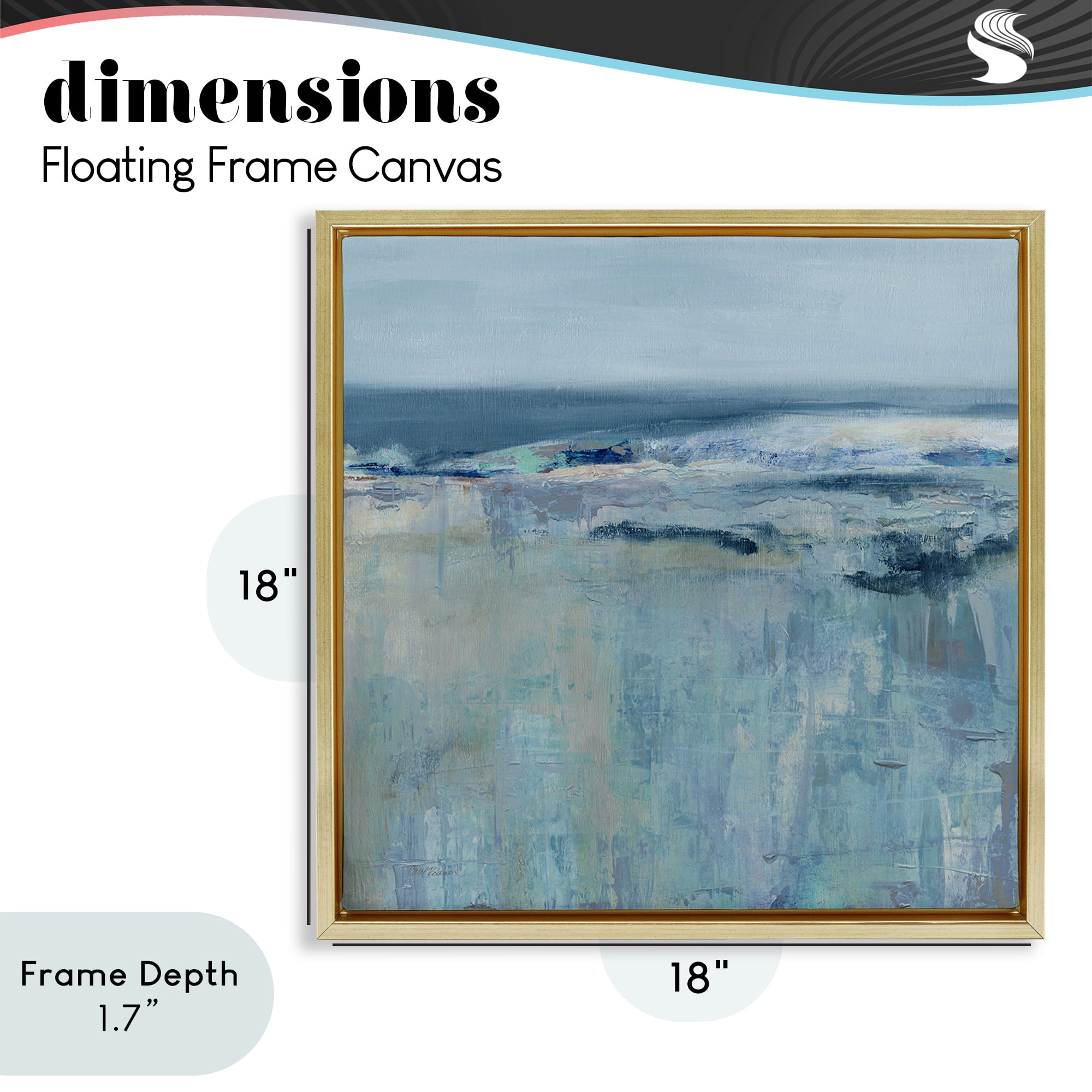 Stupell Industries Serene Abstract Pastel Seascape Gold Framed Floater Canvas Wall Art, design by Carol Robinson