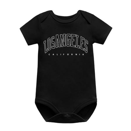 

XYIJANI Baby Boys Bodysuits Infant Boys Girls Short Sleeve Letter Printed Pullover Romper Newborn Sweatshirt Bodysuits Baby Girl Sleepers 0-3 Months (Black 24M)