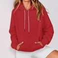 thumbnail image 3 of Oversized Hoodies for Womens Hooded Sweatshirts Long Sleeve Comfy Outwears Casual Solid Color Basic Pullover Sweatshirt 2025 Fall Outfits Y2K Clothes, 3 of 7