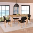 thumbnail image 4 of Pemberly Row Contemporary Wood 78.75 inch Dining Table in Oak, 4 of 4