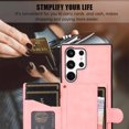 thumbnail image 6 of SaniMore for Samsung Galaxy S22 Ultra Case, Magnetic Wallet Case with Shoulder & Wrist Strap for Women/Girls, PU Leather Card Holder Flip Kickstand Cover for Samsung Galaxy S22 Ultra 5G, Rosegold, 6 of 8